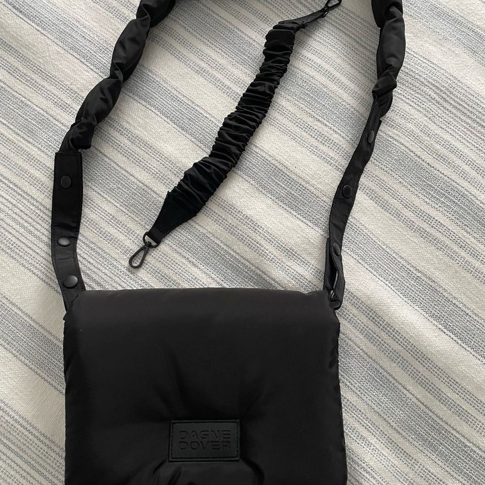 Dagne Dover Black Puffer Crossbody Bag